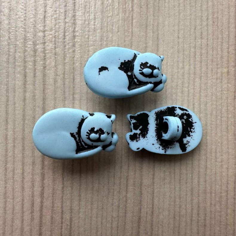 Plastik Knap Kat Lysebl - 17 mm