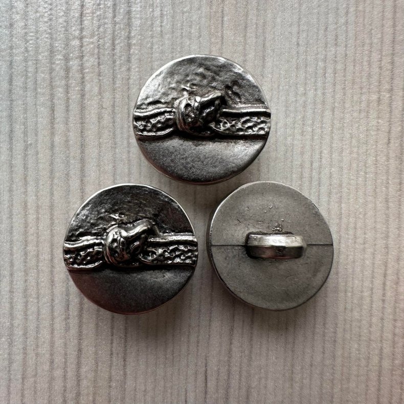 Plastik Knap Metal Look - 16 mm