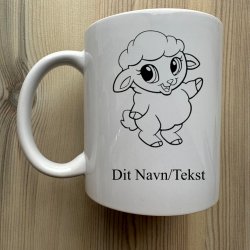 Krus med dit eget navn/tekst - Til hjre hnd