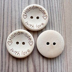 Tr� Knap Handmade With Love - 15 mm
