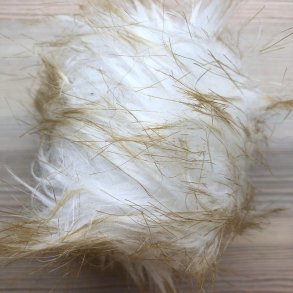 Pompon hvid med brun skr