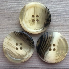 Plastik Knap med Striber - 25 mm