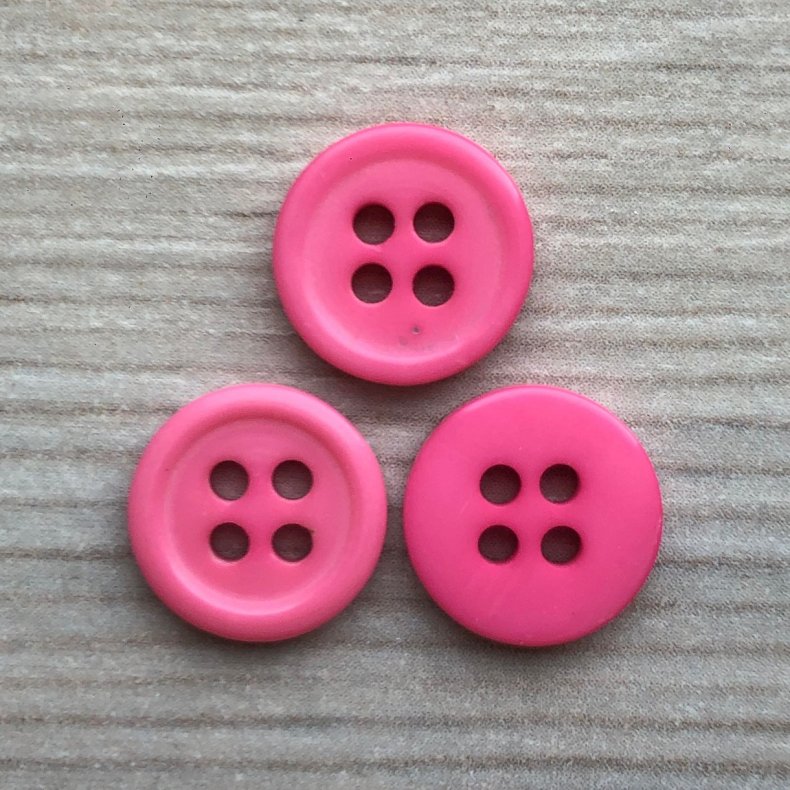 Plastik Knap Pink - 10 mm