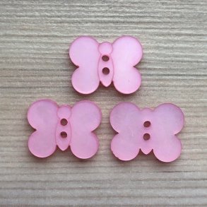 Plastik Knap Sommerfugl Lyserd - 16 mm