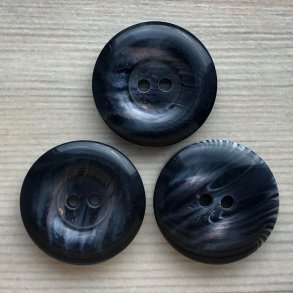 Plastik Knap med Marmorlook Bl - 25 mm