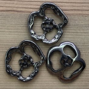 Metal Knap Blomst Slv - 23 mm