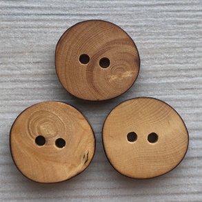 Tr Knap Rund Brndt Kant Natur - 18 mm