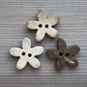 Kokos Knap Stjerne Lys - 15 mm