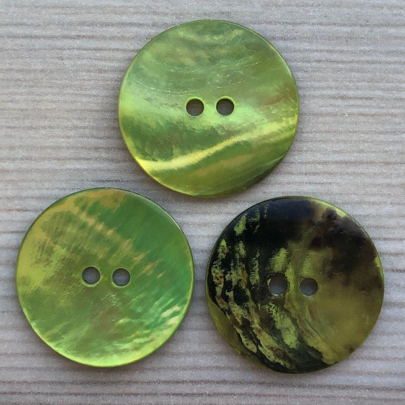 Perlemor Knap Lime - 22 mm