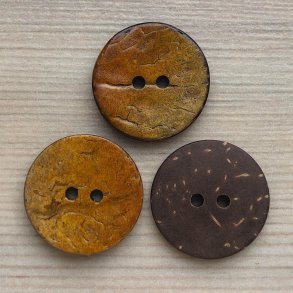 Kokos Knap Lakeret Gylden - 22 mm