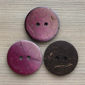 Kokos Knap Lakeret Rd/Pink - 22 mm