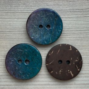 Kokos Knap Lakeret Turkis/Lilla - 22 mm