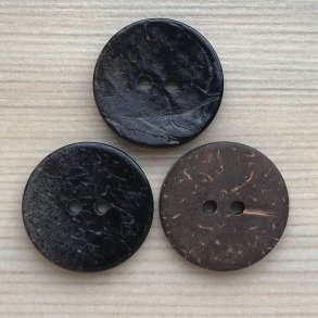 Kokos Knap Lakeret Sort - 22 mm