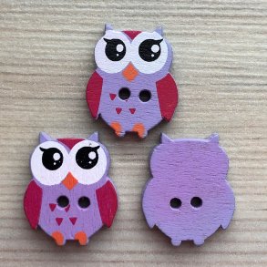 Tr Knap Ugle Lilla - 21 mm