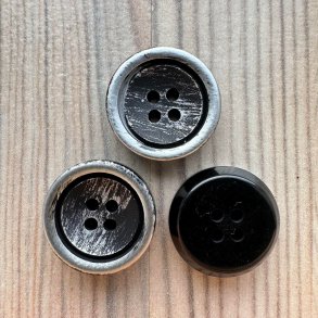 Plastik Knap Slidt Metallook - 18 mm