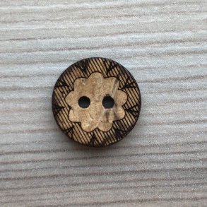 Kokos Knap med Mrk Mnster - 15 mm