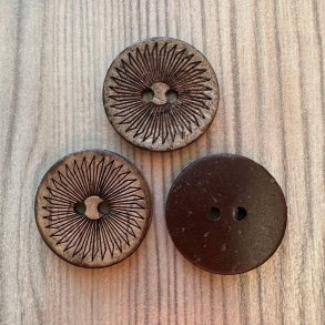 Kokos Knap med mnster - 20 mm