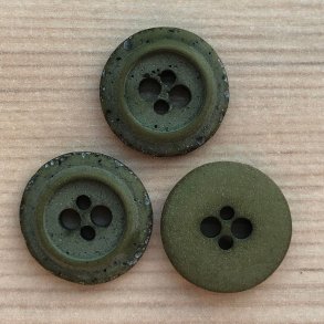 Plastik Knap Med Mnstret Kant Grn - 15 mm