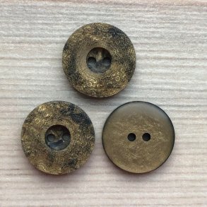 Plastik Knap Rustik Guldlook - 15 mm