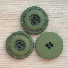 Plastik Knap Med Mnstret Kant Grn - 22 mm