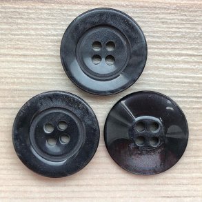 Plastik Knap i Sort - 20 mm