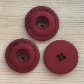 Plastik Knap Med Mnstret Kant Rd - 22 mm