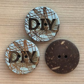 Kokos Knap DIY Lysebl - 22 mm