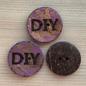 Kokos Knap DIY lilla - 22 mm