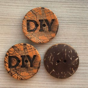 Kokos Knap DIY orange - 22 mm