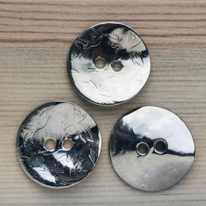 Metal Knap med Bladmnster - 25 mm