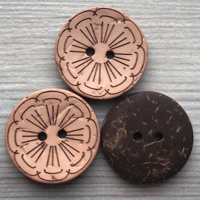 Kokos Knap Natur - 18 mm