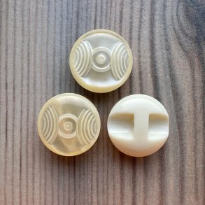 Plastik Knap Med Skjult Hul Beige - 15 mm