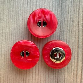 Plastik Knap Metal Pynt Rd - 15 mm