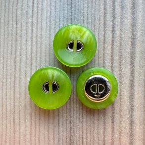 Plastik Knap Metal Pynt Grn - 15 mm