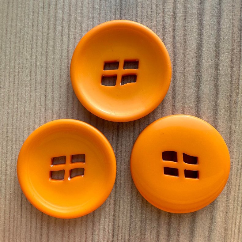 Plastik Knap Vindue Orange - 22 mm
