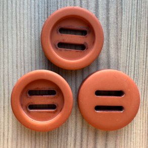 Plastik Knap Med Aflange Huller Orange - 25 mm