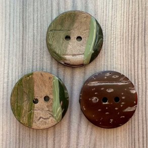 Kokos Knap med grnne nuancer - 25 mm