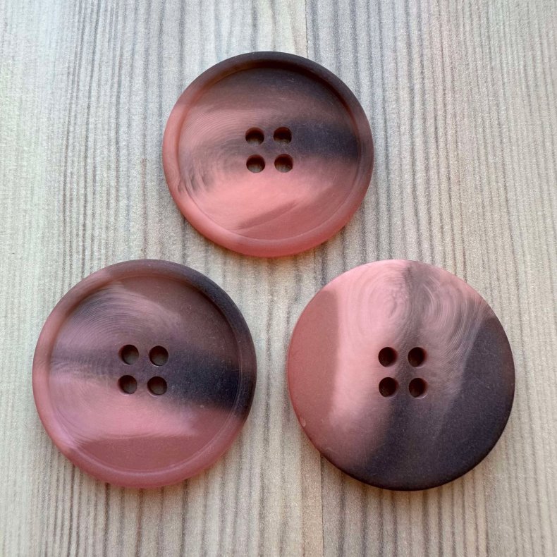 Plastik Knap Rosa nuancer - 30 mm