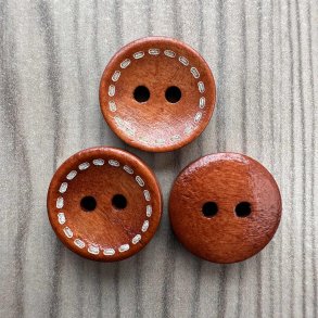 Tr Knap Med Stikning Rust - 15 mm