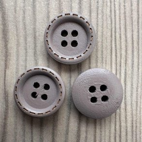 Tr Knap Med Stikning Gr - 15 mm