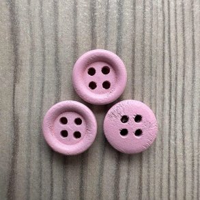 Tr Knap Lille Rosa - 12 mm