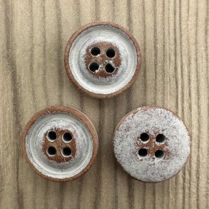 Tr Knap Brun/Hvid - 15 mm