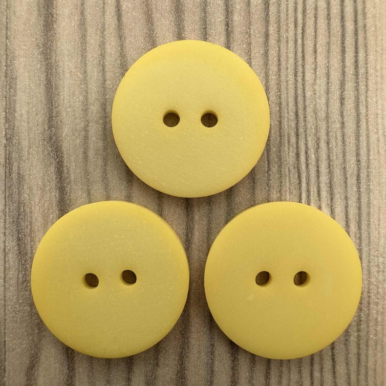 Plastik Knap Rund Gul - 22 mm