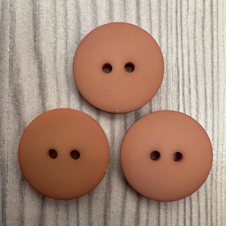 Plastik Knap Rund Brun - 22 mm