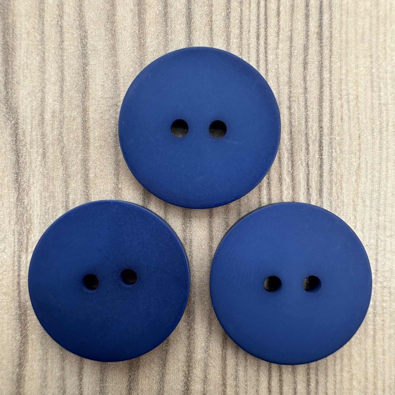 Plastik Knap Rund Marinebl - 22 mm