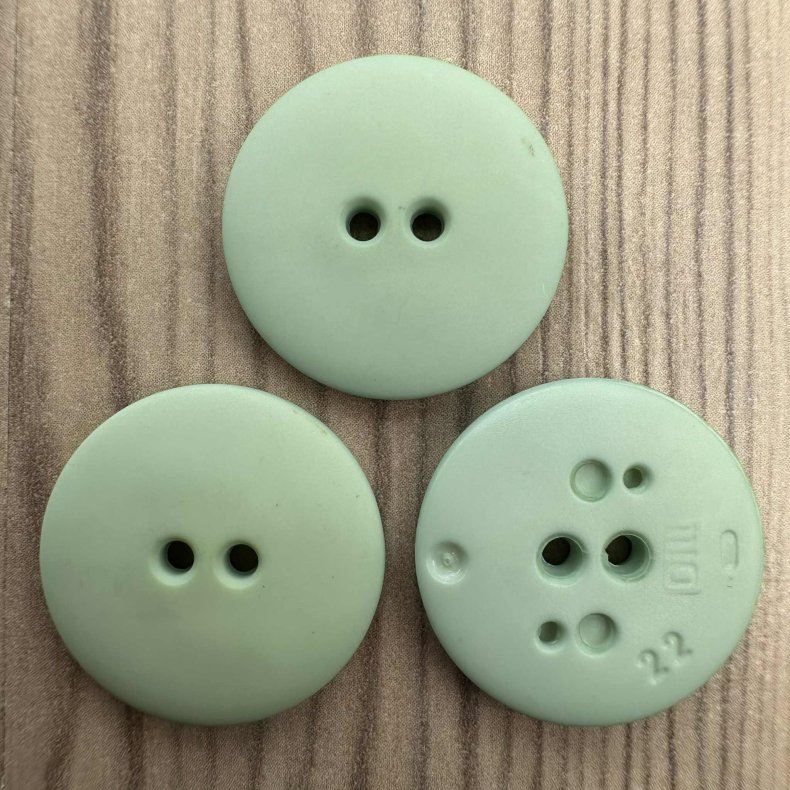 Plastik Knap Rund Mint - 22 mm