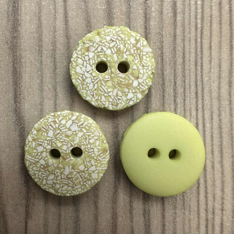 Plastik Knap Mnsker Lime - 15 mm