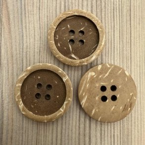 Kokos Knap Med Kant - 25 mm