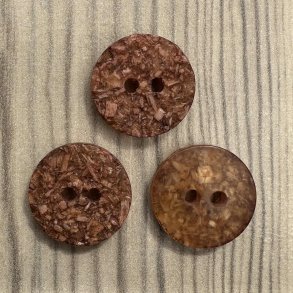 Plastik knap, orange steenlook - 18 mm