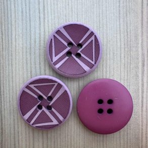 Plastik Knap med M�nster Lilla - 25 mm